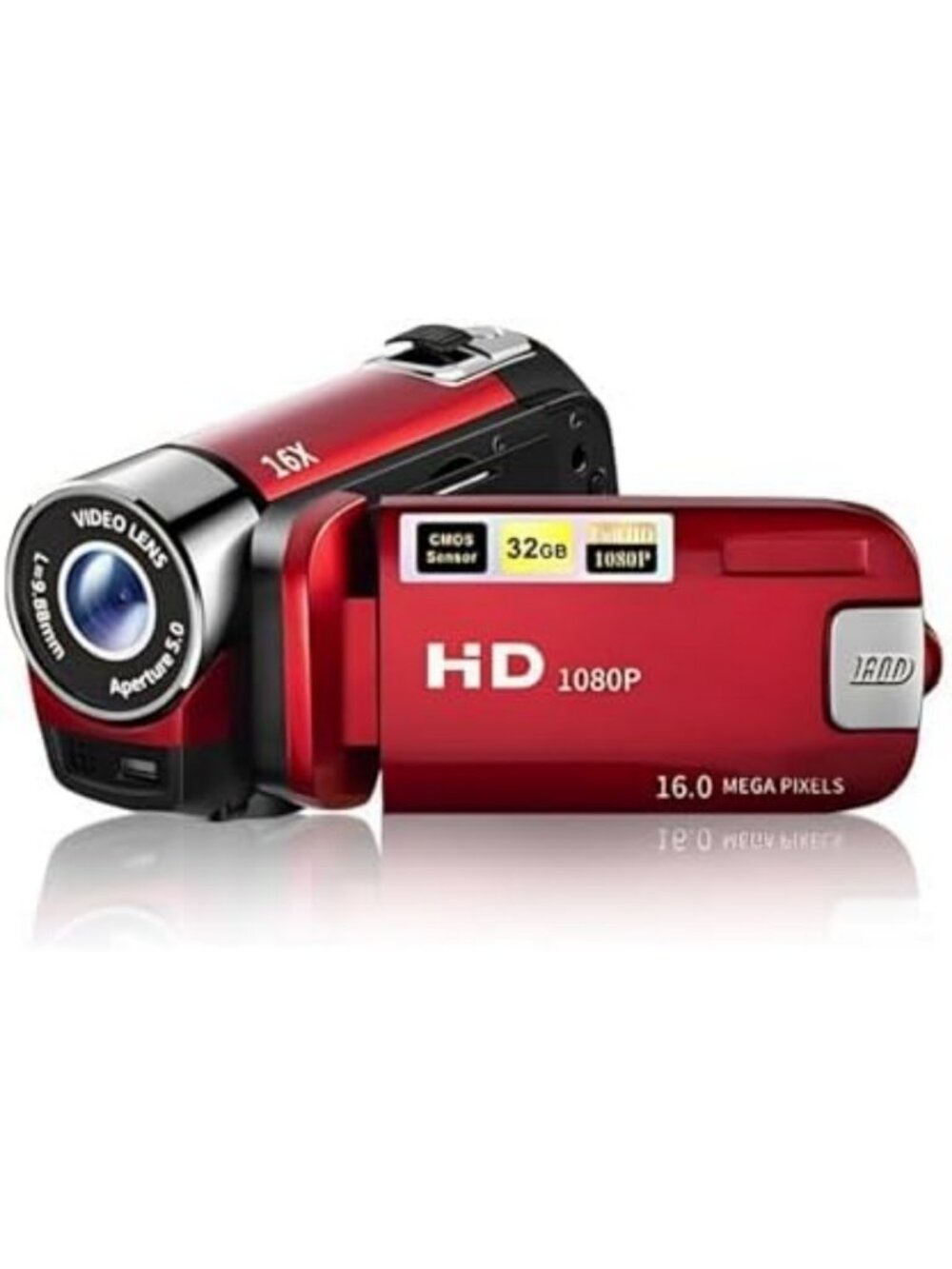 1080P Video Camera Camcorder, 16MP Vlogging Recorder, 16X Zoom, Rotatable Screen